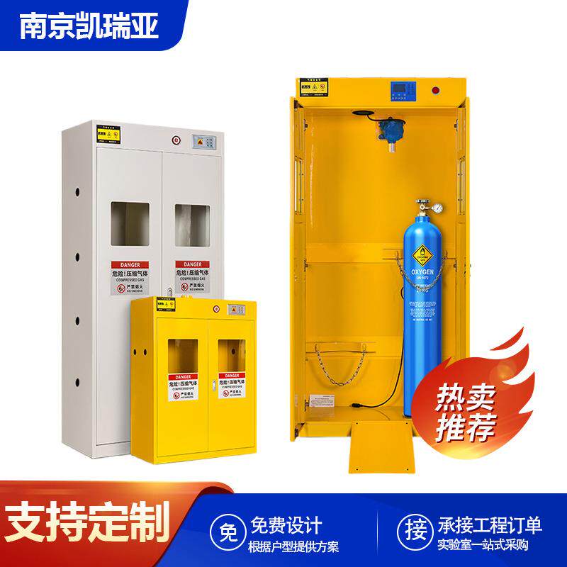实验室智能气瓶柜全钢三瓶双瓶单瓶液化气可燃气体乙炔防爆储存柜