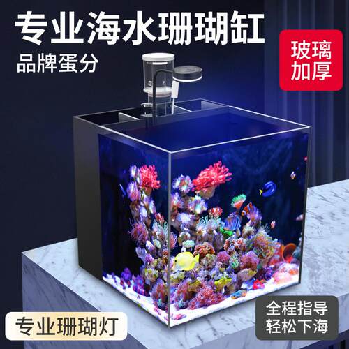 背滤海水珊瑚缸新手中小型客厅桌面方缸超白鱼缸免换水懒人雅鱼匠