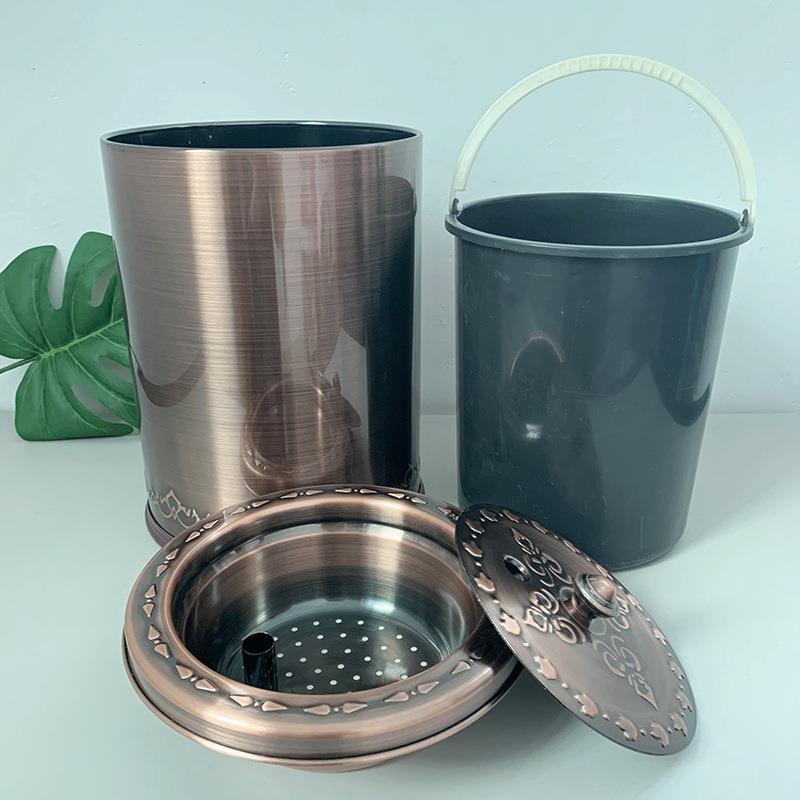厂家直销不钢茶水桶古色铜家居茶渣CST-002桶酒店防滑茶排水桶水
