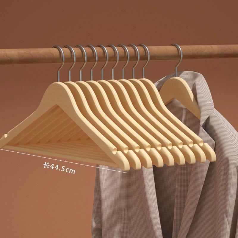高档衣 架衣无痕防肩角木大号木质植绒士服撑子衣柜防滑晾男衣挂