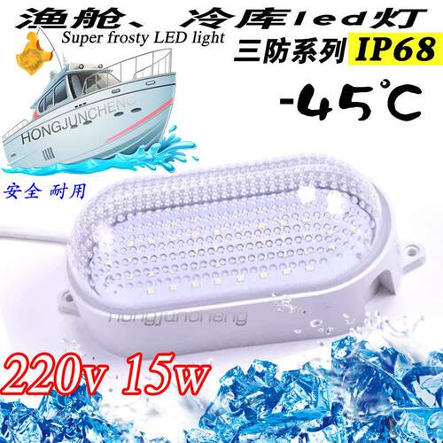 船用LED冷库防水灯具220V/12V三防照明设备防冻防潮适用渔舱