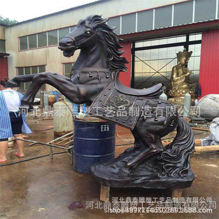 铸造大型铜马公司 纯铜铸造铜马雕塑 青铜马价格 风水摆件铜马