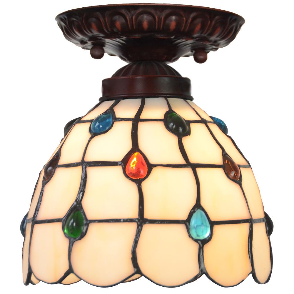 直销7寸美式简约帝凡尼过道阳台灯飘窗走廊灯珠帘吸顶灯