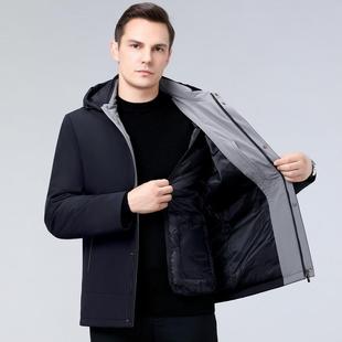 加可脱卸内中胆白鹅绒休闲连9909 2厚02绒3冬季 长款 羽服男士 新款