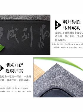 整块金石茶盘家用简约大石号四合一全自动上功水夫头乌OHY排水茶