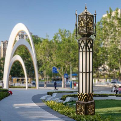 中式户外景观灯不锈钢福字LED庭院灯柱公园小区造型方灯落地灯