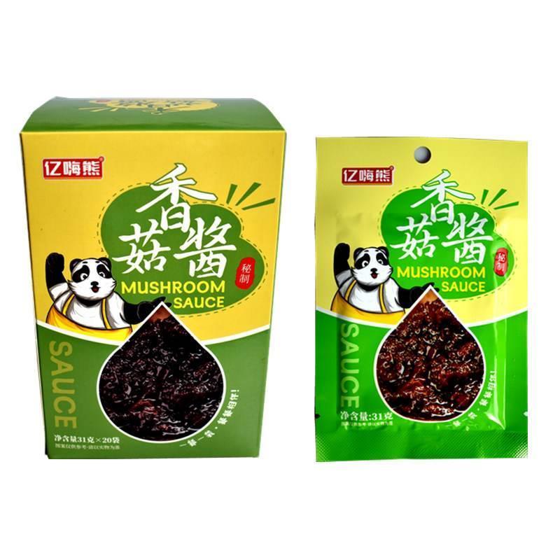 亿家红出品亿嗨熊香菇酱牛肉酱夹馍酱藤椒鸡拌饭酱31克袋装下饭菜