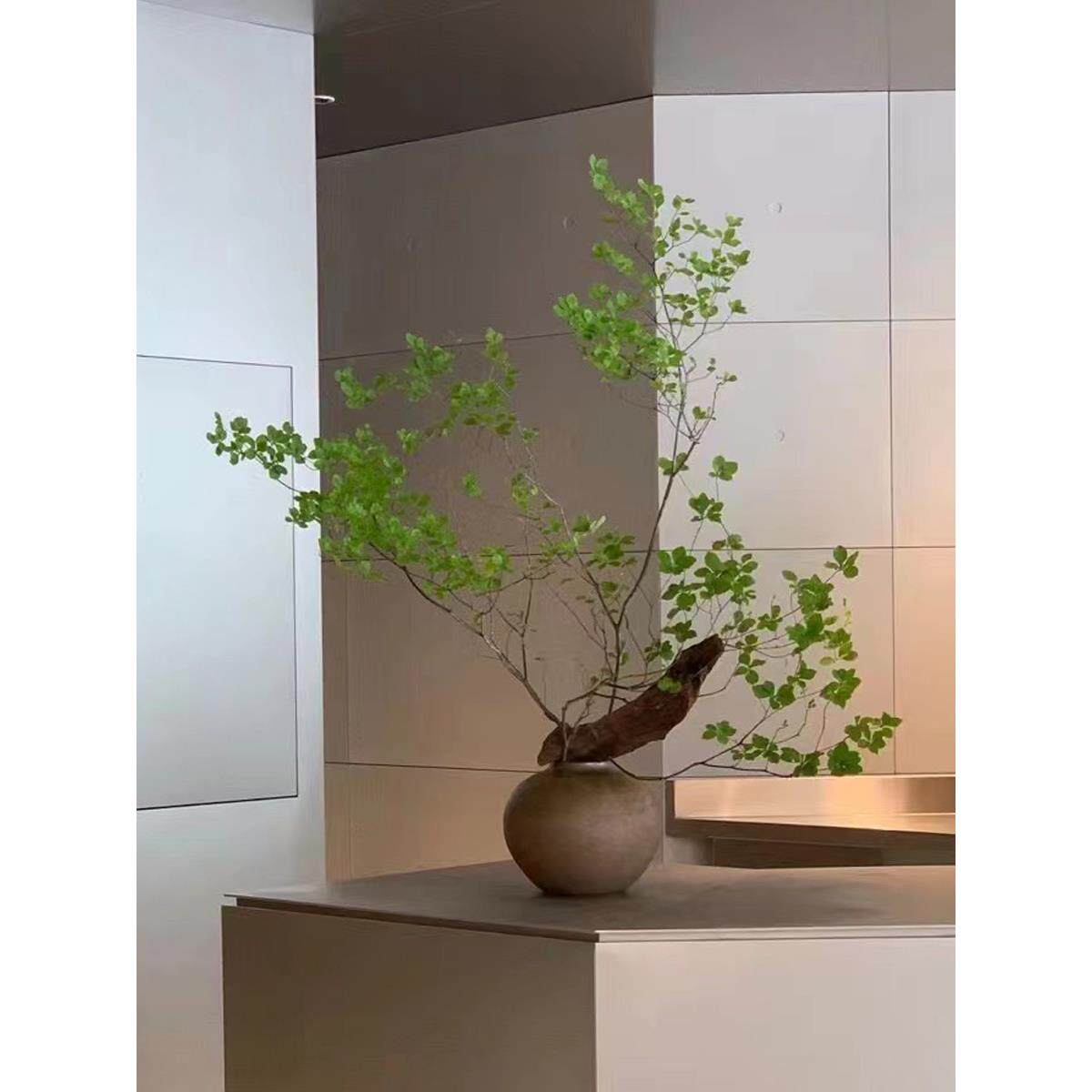 覆古壶腹陶器金属铜花瓶月壶花饰品可访问豪华经典黑色陶瓷饰品