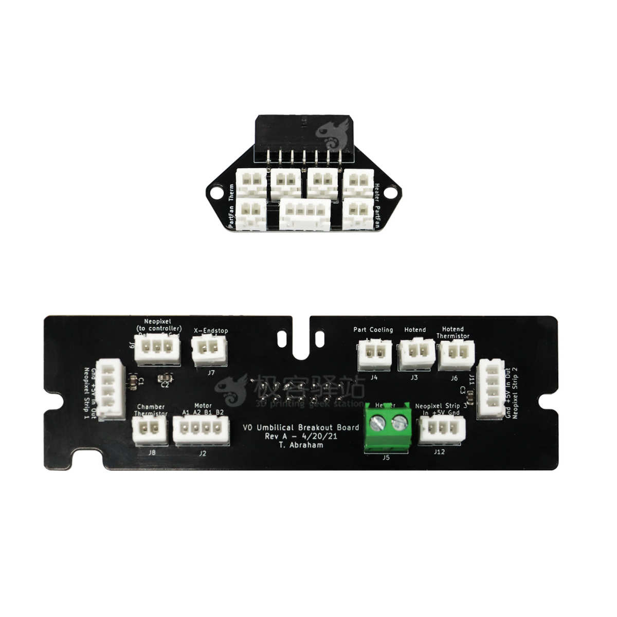 厂家直销3D打印机配件VORON 0.1/0.2 热端转接板带线缆改装升级腔