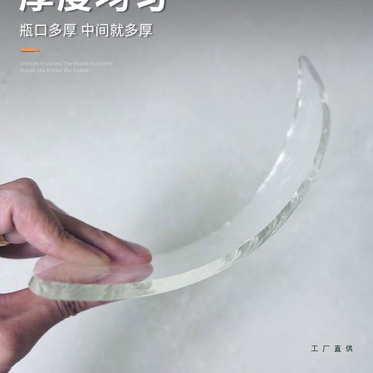 直筒透明玻璃花瓶摆件客厅插花龟背竹花盆竹专用轻奢玻璃缸鱼缸