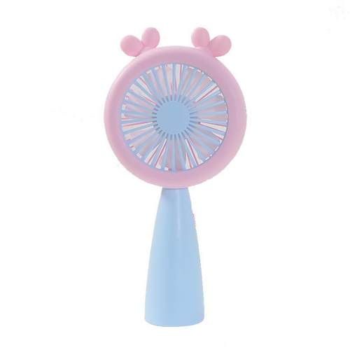 新款高颜值卡通萌宠灯光手持两档充电风扇 户外便携迷你口袋风扇