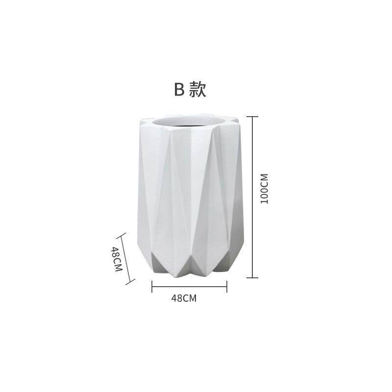 大号定制水泥盆栽庭院简约客厅户外花盆玻璃钢菱形绿厂家植花瓶