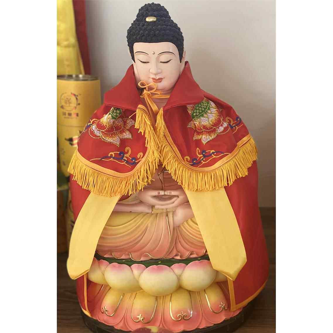 新款佛像服莲花披观音如地藏来王衣财肩神文殊神像披风佛袍刺绣小
