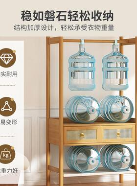 衣衣架落地置家用卧室多功能挂衣架客厅01010物帽架简约现代带抽