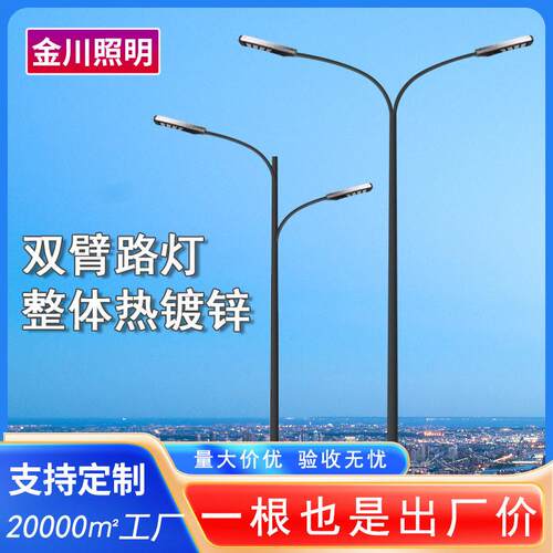 led道路灯臂路灯双臂路灯8米10米低臂路灯12米工程LED路灯杆