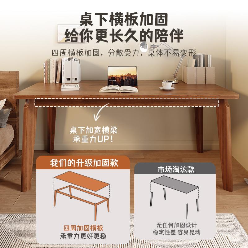 卧室书桌成人家用办公学习桌写字桌简易长方形工作台靠墙桌椅组合