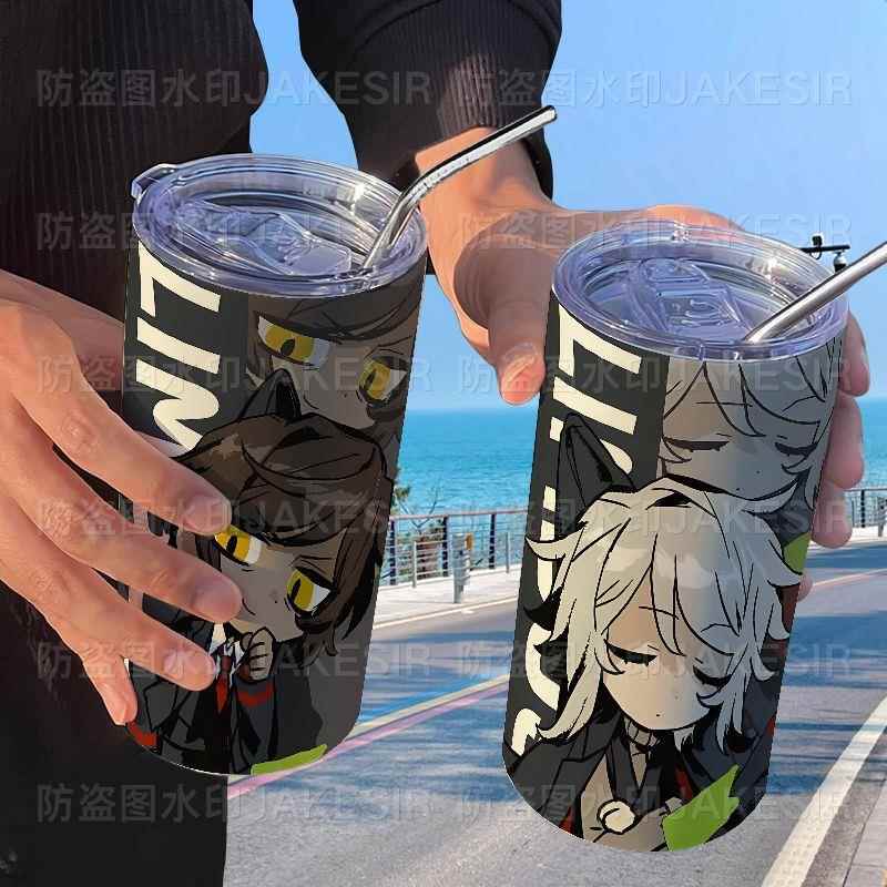 边狱巴士公司咖啡网红高颜值不锈钢保温杯办公室吸管随行水杯