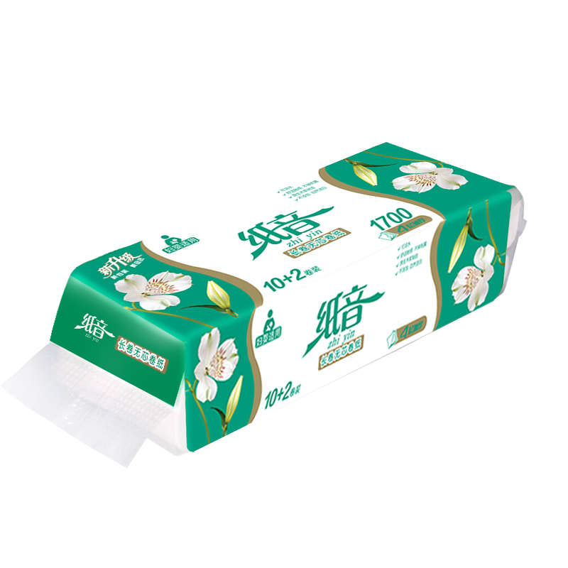 纸音卷纸无芯卷筒纸12卷四层1700g/提 卫生纸厕纸擦手纸纸抽纸巾
