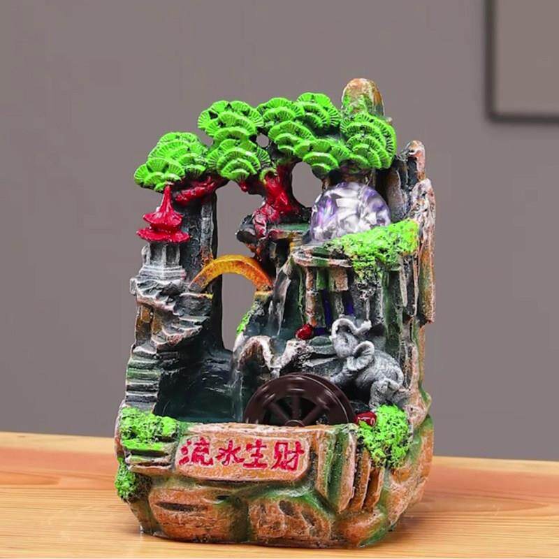 风水轮流水喷泉假山生招财客厅茶桌前台办公室桌开 业搬家送礼摆
