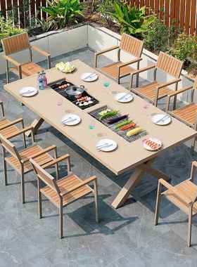 铸铝桌椅庭院烧烤桌椅露天花园休闲烧烤桌椅室外别墅家用烧烤桌椅