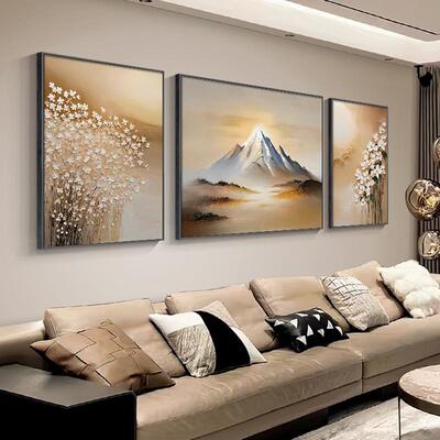 金山聚0客山厅有靠装饰画大芬油画村沙发背景墙壁画224新财款JJKX