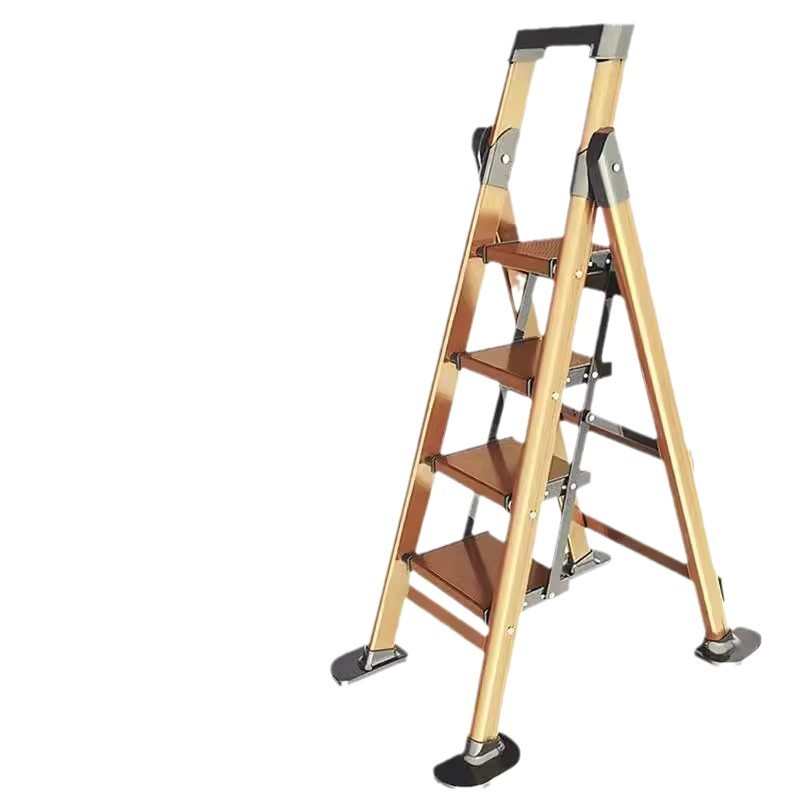 家用折叠铝合金室内伸缩升降加厚扶手楼梯四步多功能人字梯小梯子
