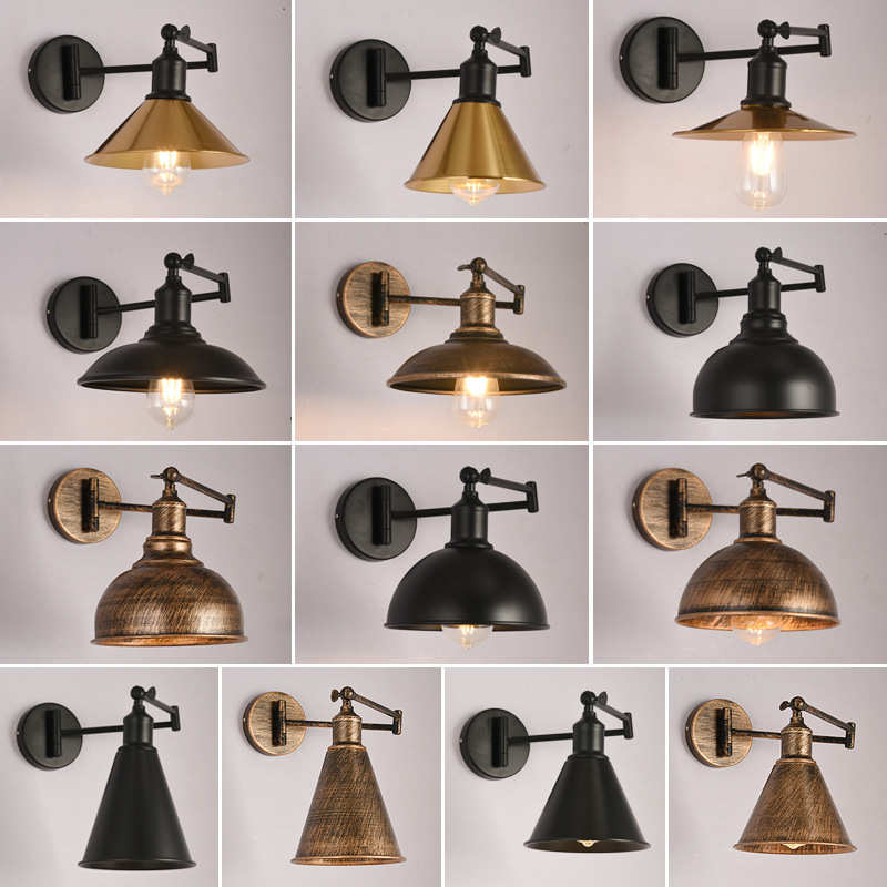 中式仿古摇臂壁灯卧室床头灯伸缩折叠书房阅读客厅灯美规欧规壁灯