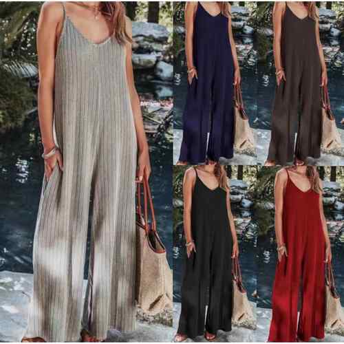 Jumpsuit women's backless jumpsuit
