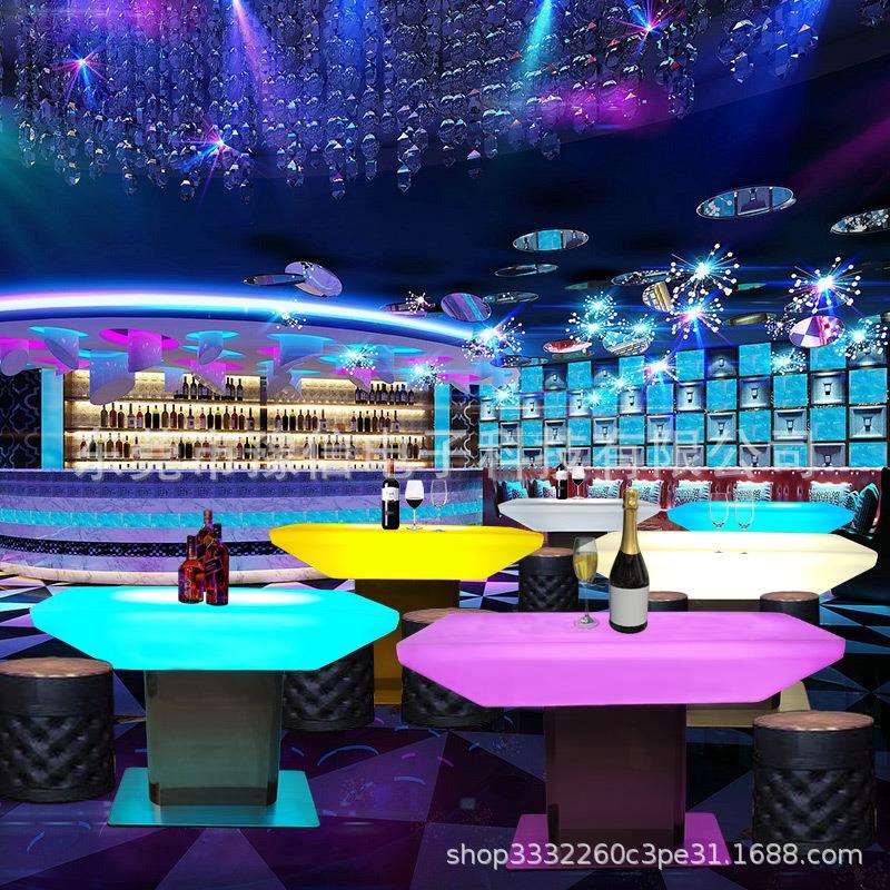 LED发光酒吧酒店KTV夜店清吧桌子创意户外防水家具夜总会五金桌子