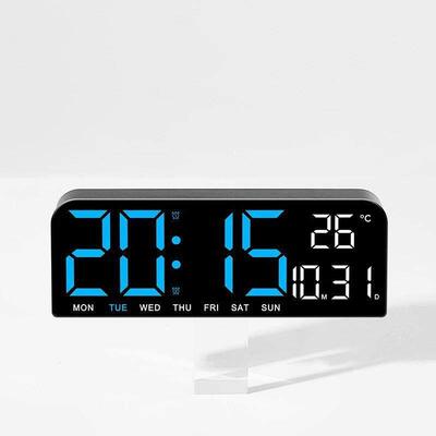 Large LED Digital Wall Clock Temperature Date Week Display C