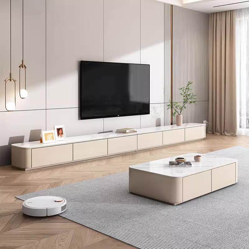 实木岩板落地电视柜轻奢高级感现代简约客厅家用落地柜2026年新款