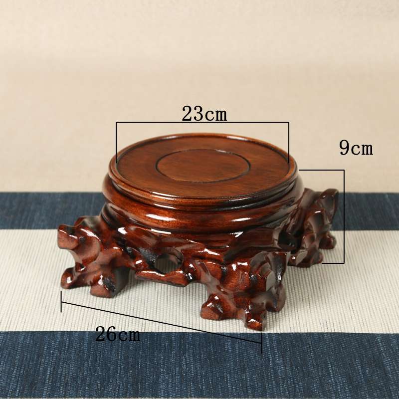 佛像摆件根雕奇石底座实木可挖槽花盆花瓶盆景圆形奇石头底座托架