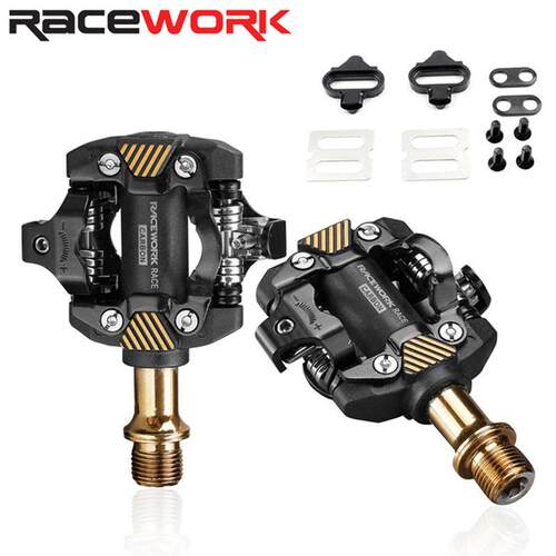RACEWORK山地锁踏超轻自锁DU轴承脚踏脚蹬山地车锁踏m8100复碳纤