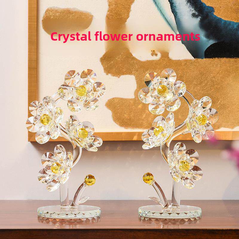 水晶花创意新婚送礼结婚庆礼物客厅摆件家居装饰品工艺品婚嫁摆台