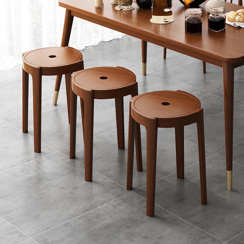 K8实木凳子凳家计用桌可摞叠餐凳高凳子白蜡木板艺术大师全实木风