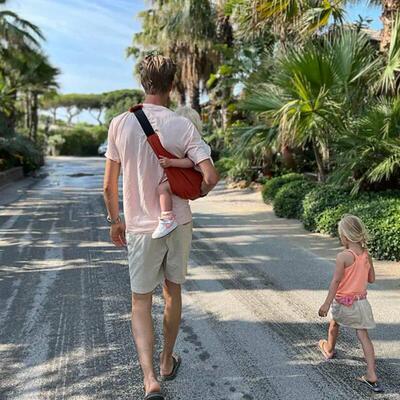Baby Going Out Safety Carrier Simple Leopard Pattern Portabl