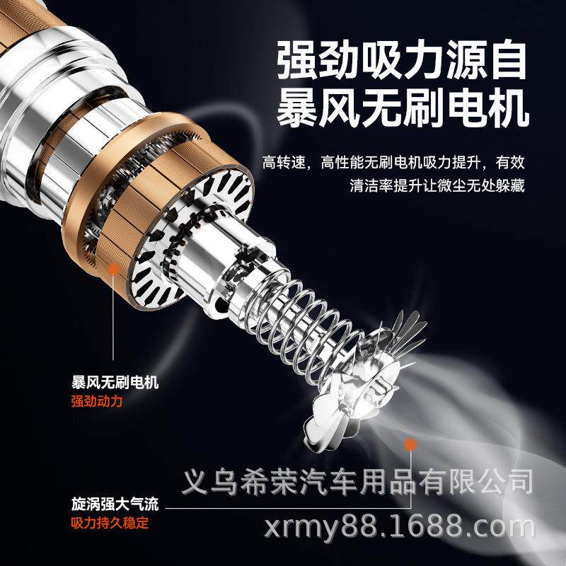 新款直销车载吸尘器跨境无刷吸吹扫刷除尘充气打气吹吸抽无绳吸尘