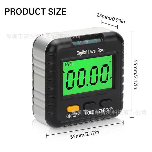 新品HW-008电子数显倾斜仪水平角度尺家用便捷测试角度工具带磁吸