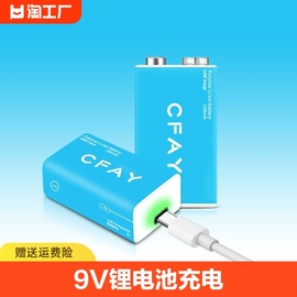 cfay9v伏可充电电池万用表测体温，仪器仪表吉他6f22方块usb锂电