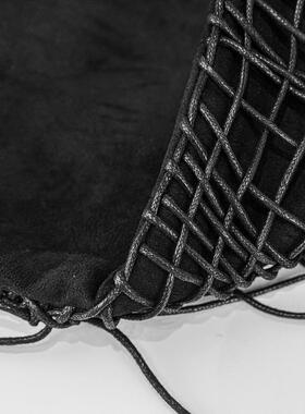 轻腰奢古黑色抱枕样板GCE间靠枕手复档工编织高长方形枕民宿软装