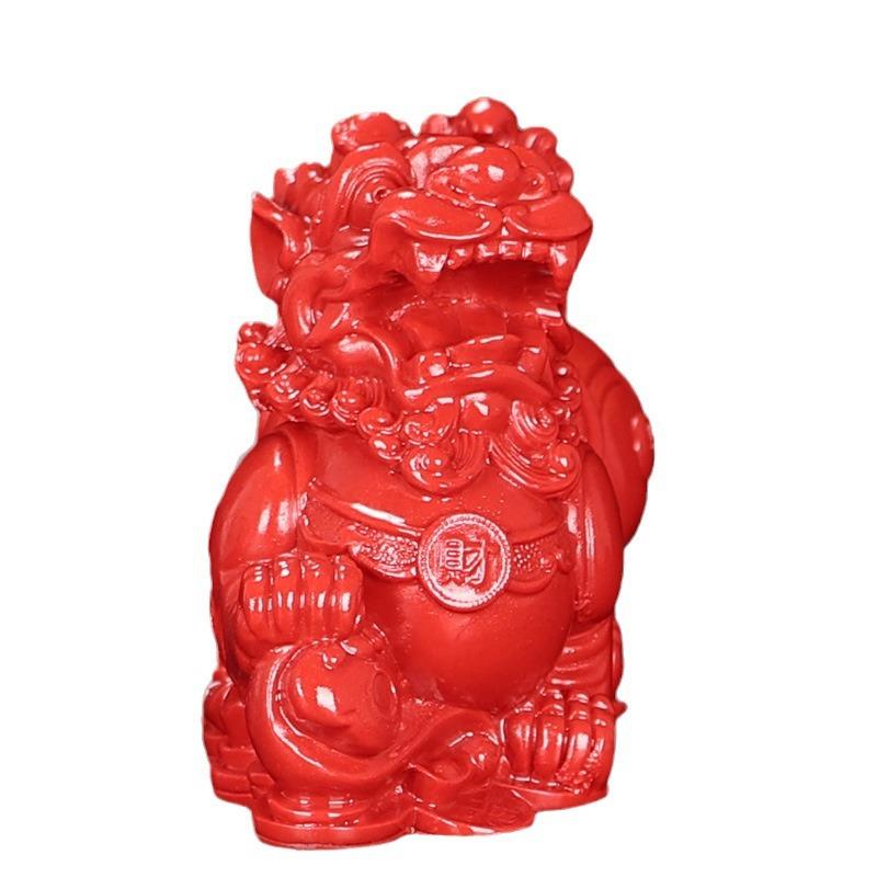 红朱砂貔貅摆件客厅高档次百财旺宅客厅摆件装饰品玄关摆件
