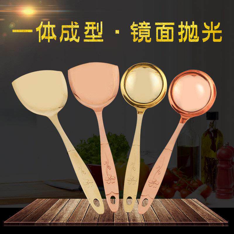 纯铜汤勺铜锅铲子手工纯紫铜加厚黄铜盛汤炒菜铜勺铲铜煎勺子家用