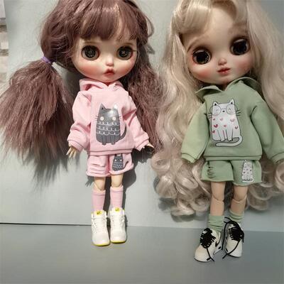 blythe小布娃娃衣服azone娃衣短裤套装ob22ob24夏装娃用手工定制