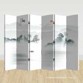屏风隔断客厅山水画简约现代酒店书房办公室大厅折叠移动玄关折屏