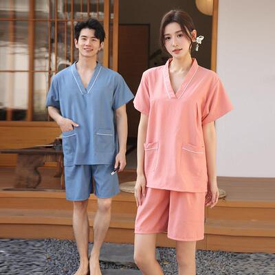 大码足疗浴衣汗蒸服男女洗浴服熏蒸汉蒸酒店浴服睡衣家居服采耳