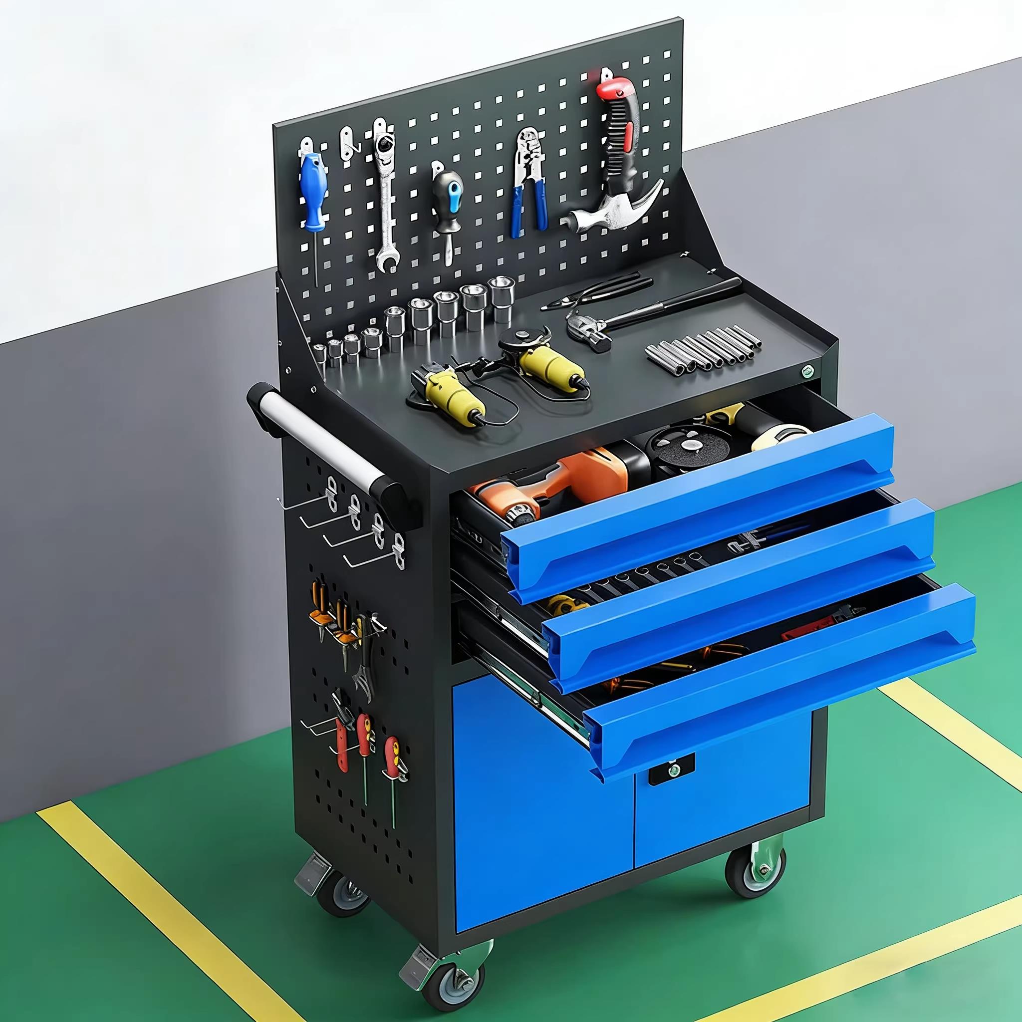汽修工具车抽屉五金维修手推箱多功能移动重型工具柜子钳工车间用