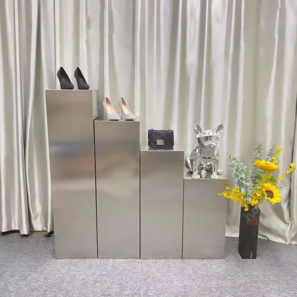 水波纹立体不锈钢拉丝装饰摆饰陈列中岛流水台服装模特展示地台架