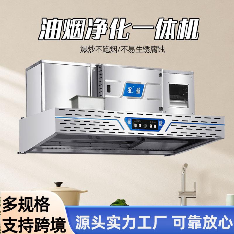 油烟净化一体机商用厨房无管道内循环烟罩餐饮店食堂无烟净化器厂