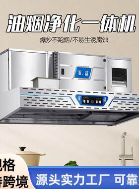 油烟净化一体机商用内循环油烟机厨房无管道烟罩快餐店无烟净化器