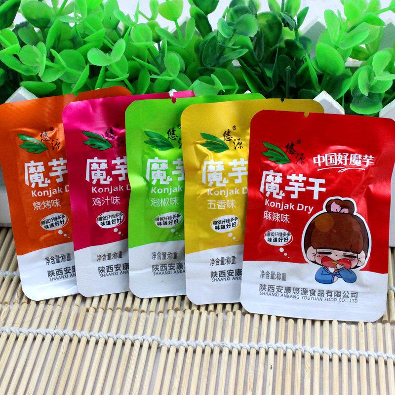 魔芋干悠源魔芋干雪魔芋爽魔芋丝条休闲零食泡椒味烧烤味素毛肚5